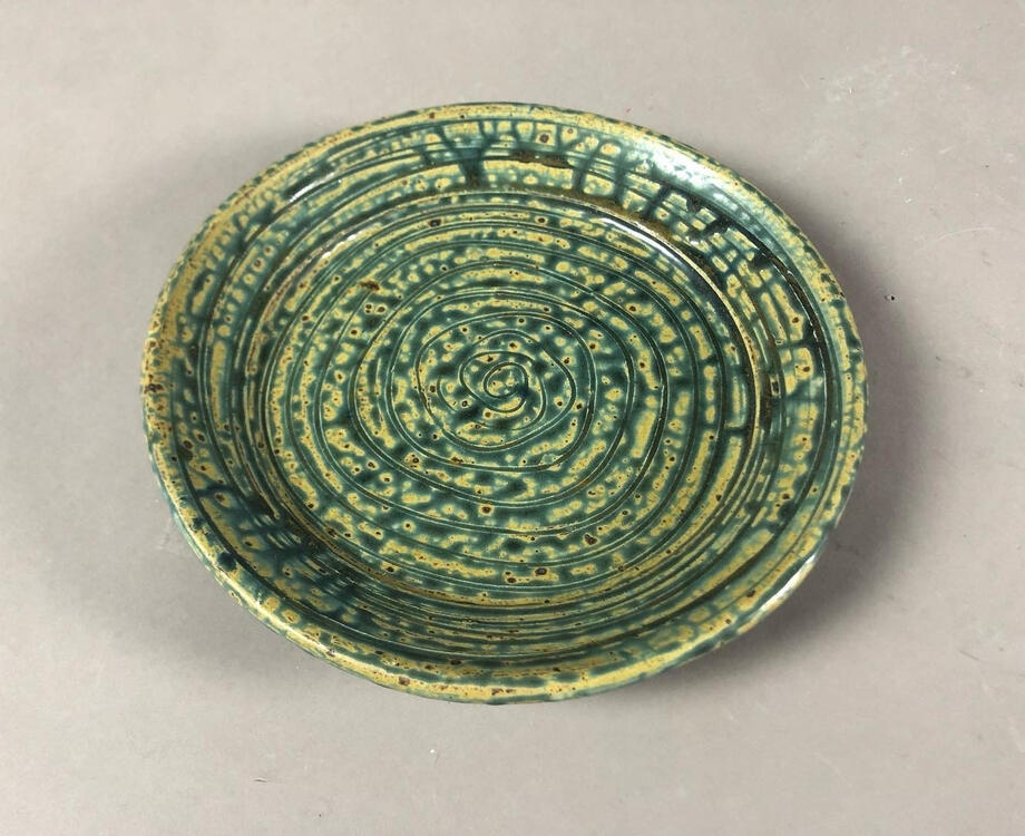 "Woo Ash Plate" Stoneware, Cone 10 Reduction, Fall 2022